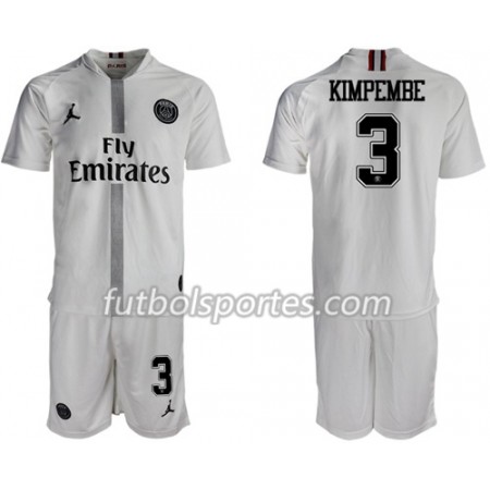 Camisetas Paris Saint Germain Kimpembe 3 Jordan Blanco Niño Tercera Equipacion 2018/2019